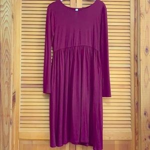 Long sleeve empire waist burgundy L Dress
